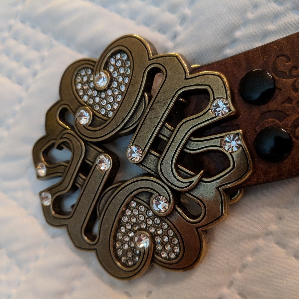 Miss Me - brown leather belt